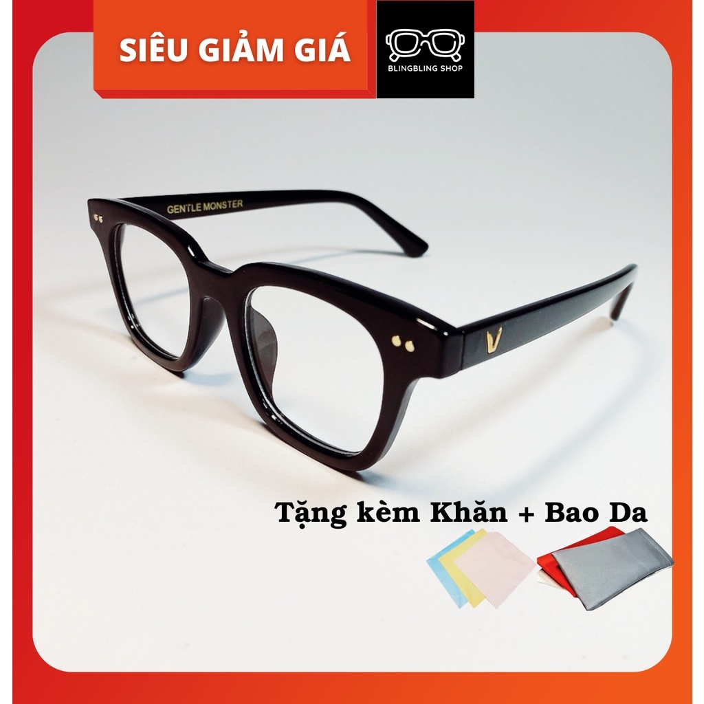 Gọng kính cận nam vuông - kính gọng vuông chữ v Hàn Quốc mắt kính thời trang nữ nhựa dẻo cao cấp