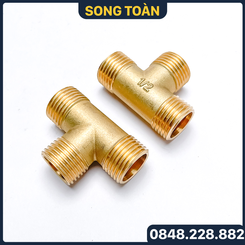 Tê ren 21 thau, tê ren ngoài 1/2 đồng thau - hàng đúc