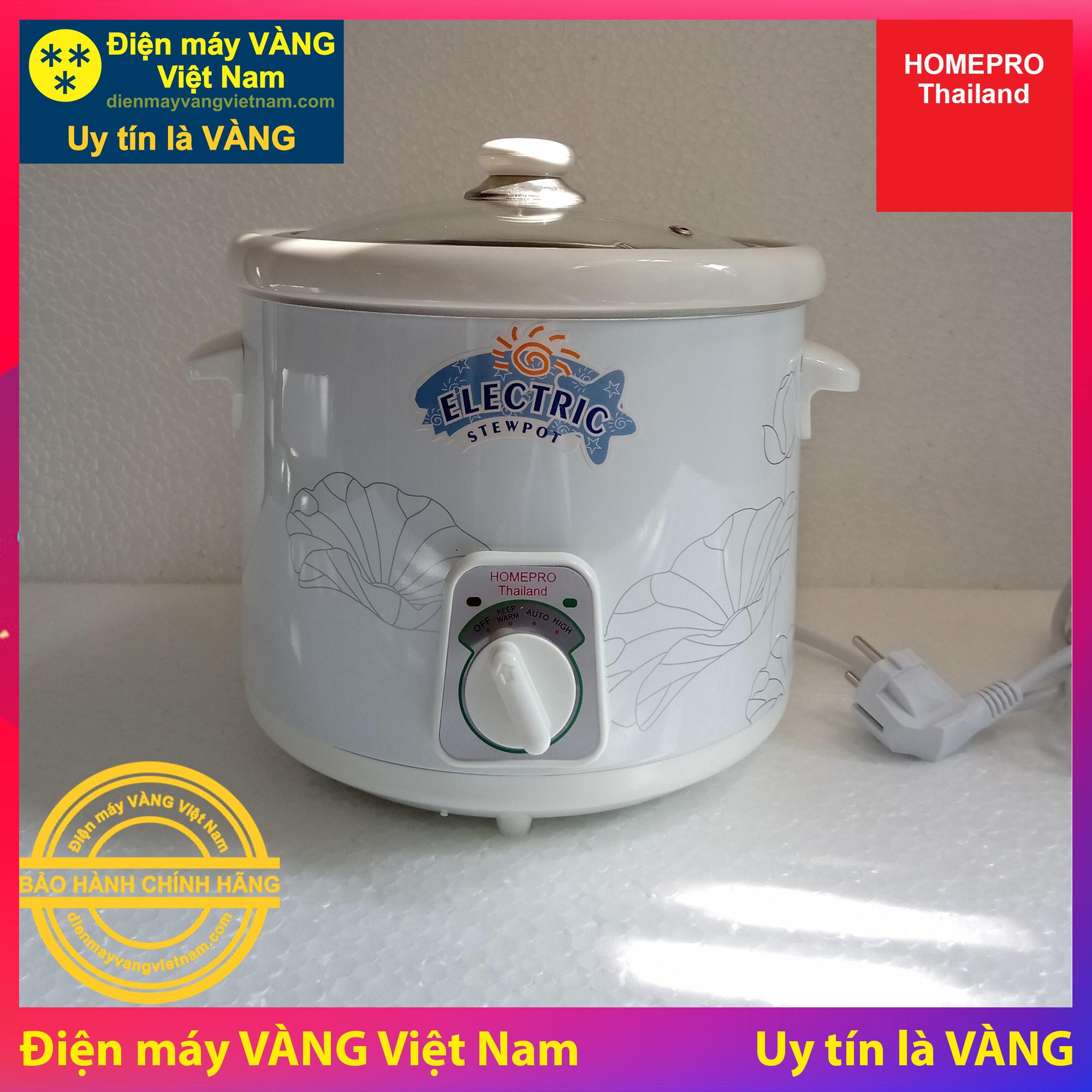 Nồi hầm chậm đa năng, kho cá, kho thịt, nấu cháo Homepro Thái Lan 3 lít