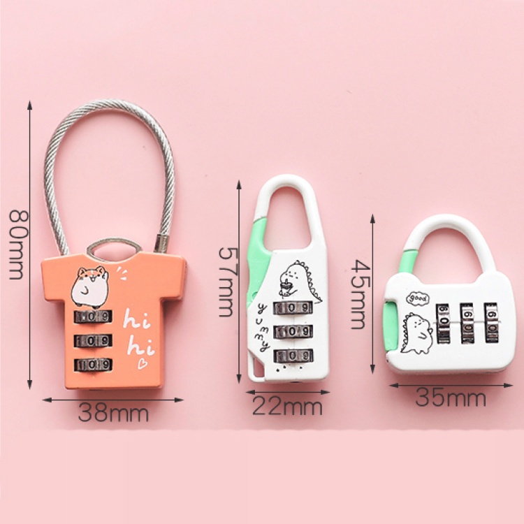 Ổ khóa mini nhiều màu dễ thương, thích hợp khóa vali, khóa tủ PK1286