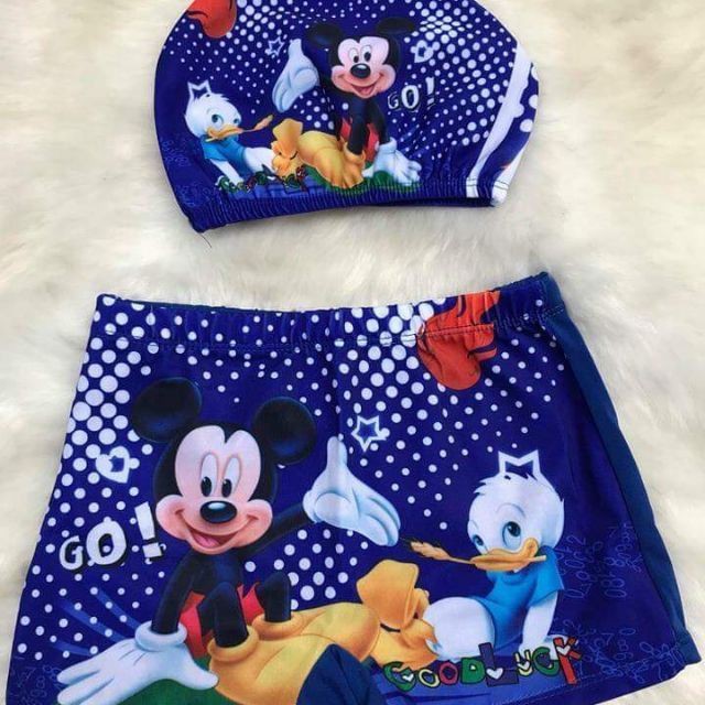 Đồ bơi bé trai, set quần bơi kèm mũ cho bé