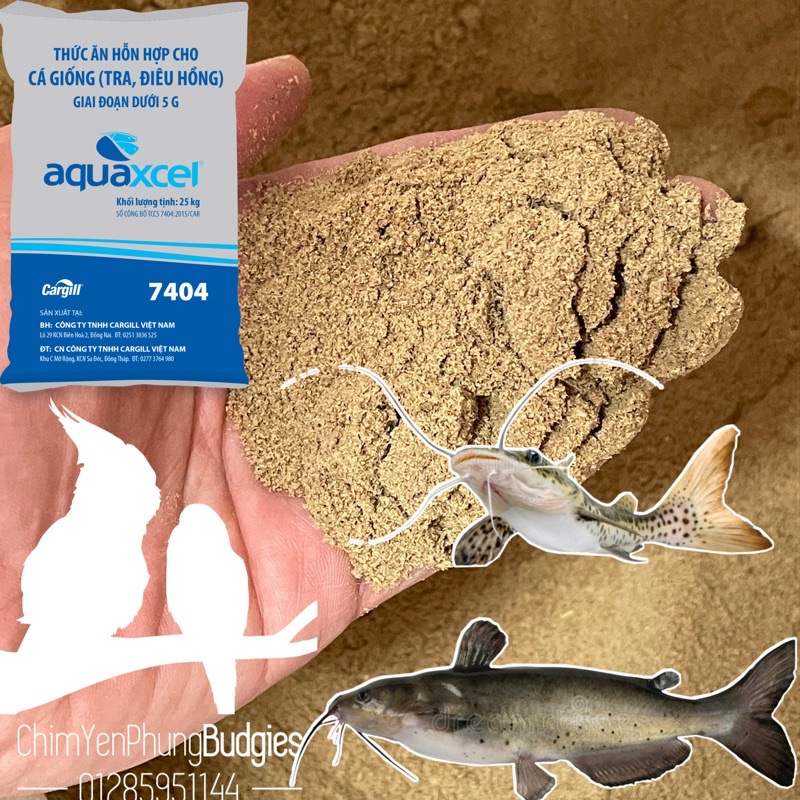 1kg cám cá Cargill 7404 42% đạm thức ăn cho cá giống thức ăn cá bảy màu thức ăn cá con
