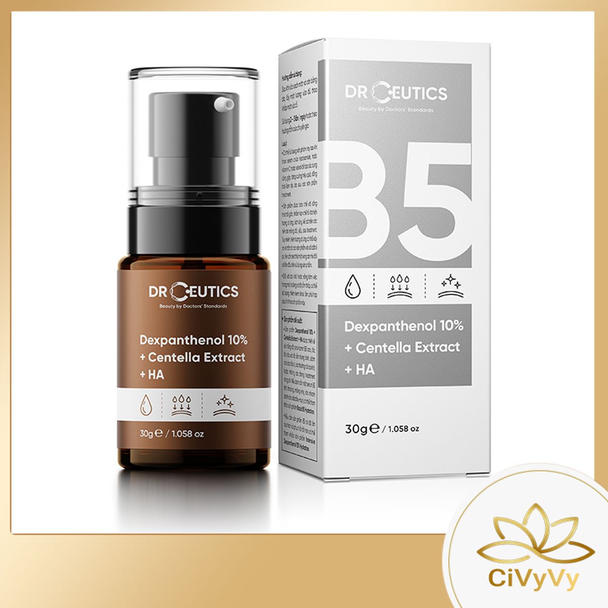 Serum b5 drceutics cấp ẩm và phục hồi da dexpanthenol 10% + centella extract + ha