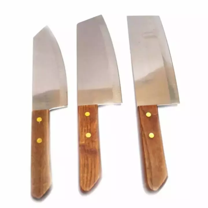 Combo bộ 3 dao cán gỗ kiwi siêu bén - bộ 3 dao kiwi cán gỗ