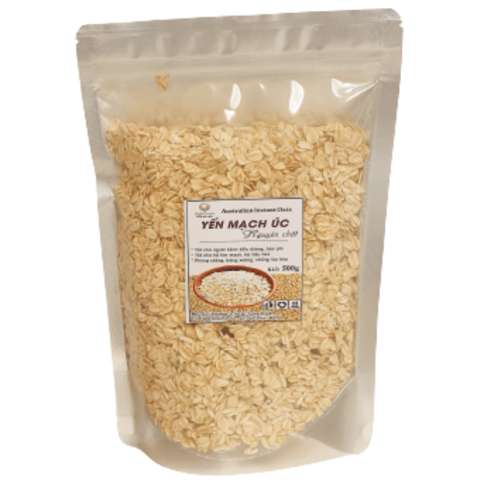 Yến mạch nguyên hạt UniGrain 500Gr nhập khẩu từ Úc nguyên chất loại cán dẹt ăn liền, giúp giảm cân đẹp da giảm cholesterol và cho bé ăn dặm - Yến mạch giảm cân