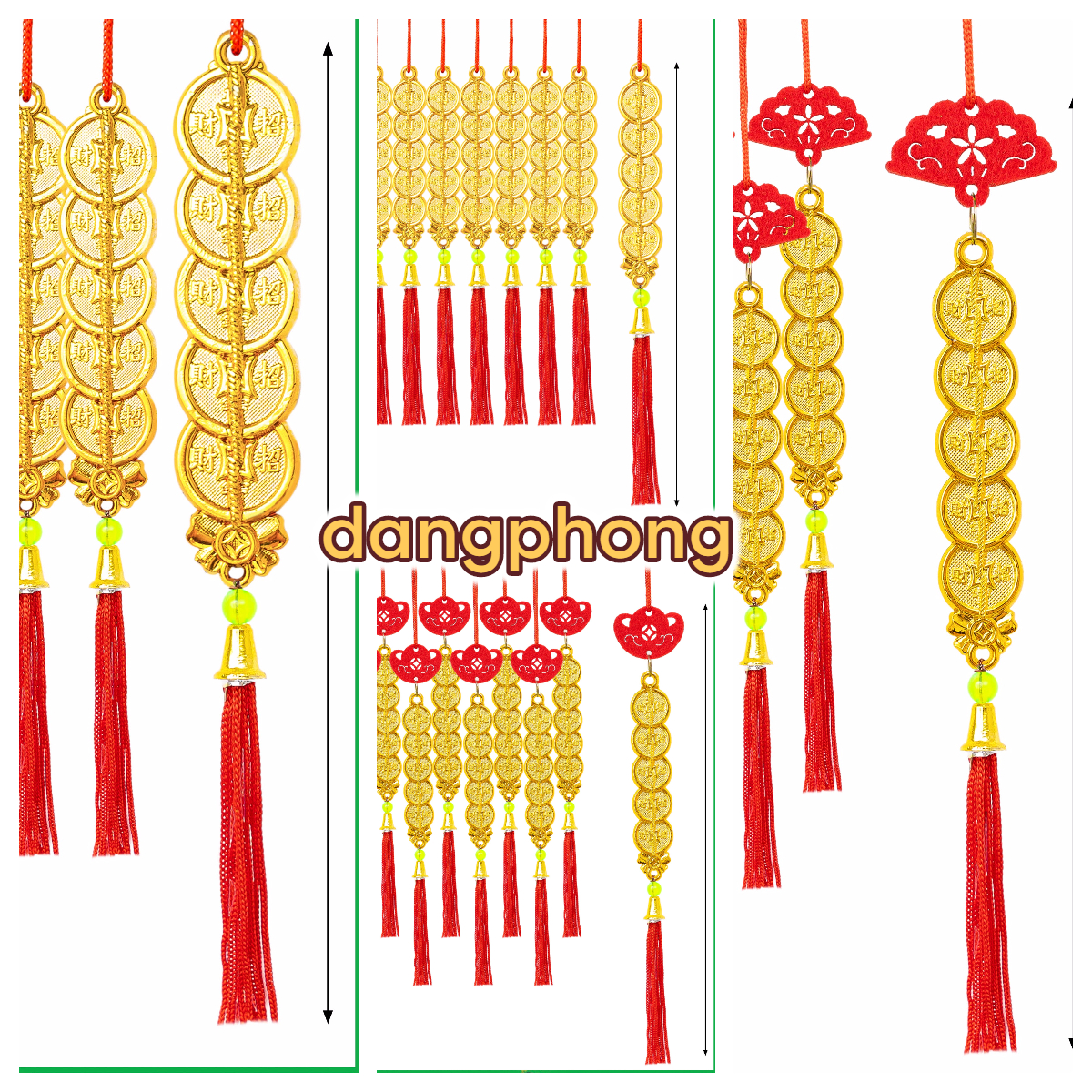 10 dây xu cây treo trang trí, decor ngày tết,liễn tết,trang trí tết