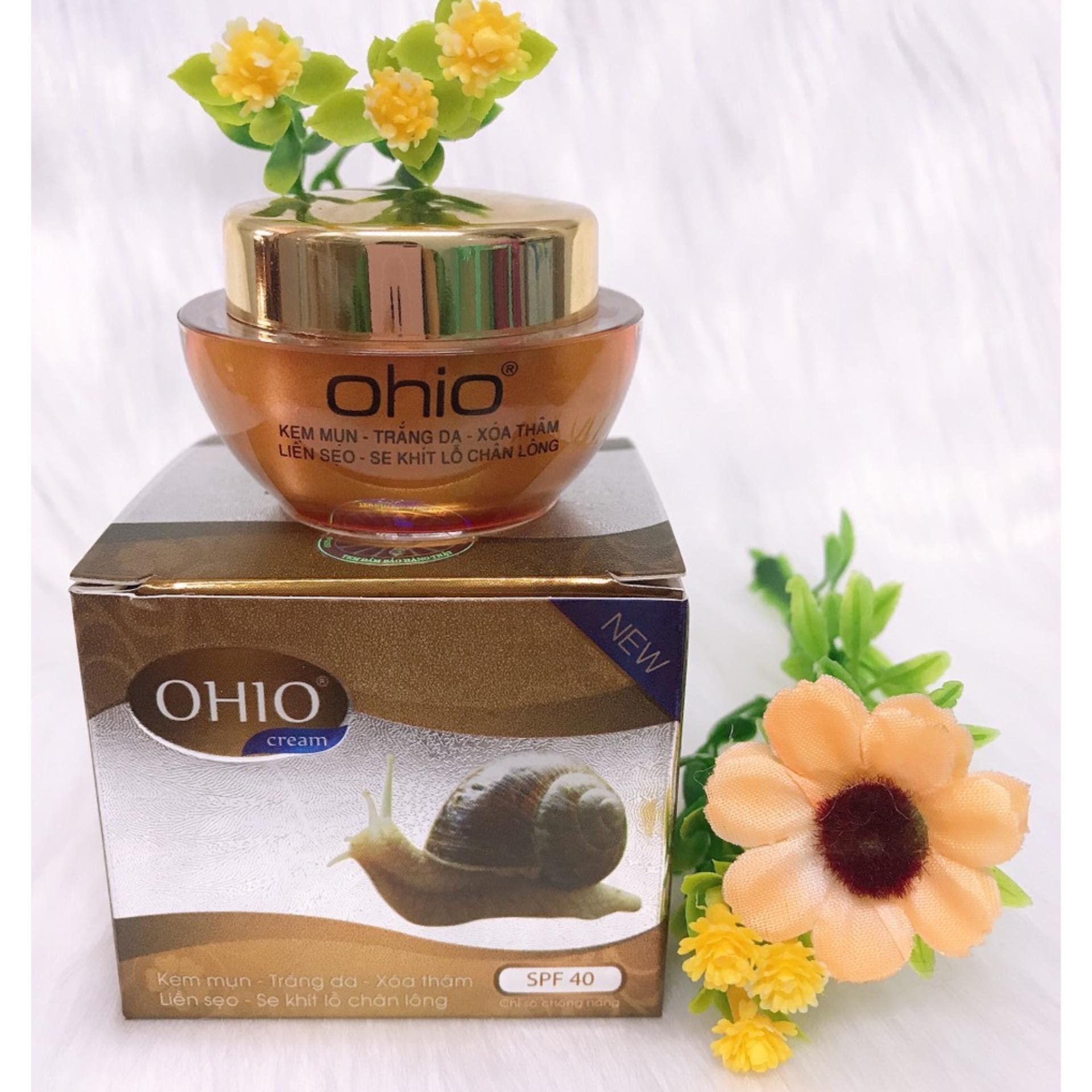 [HCM]Kem mụn trắng da xóa thâm liền sẹo se khít lỗ chân lông OHIO Ốc Sên New Day (20g)