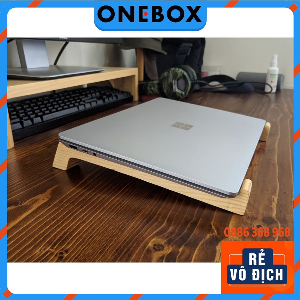 Kệ Gỗ Đỡ Laptop Macbook Air Pro 15 6 inch, 14 inch, 13 inch, 17 inch gấp gọn để bàn tản nhiệt cho máy tính xách tay