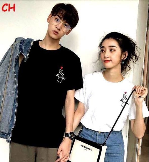 Áo thun mặc đôi ( giá 1 đôi 2 áo) tay bắn tim ở ngực ( mặc đôi đẹp) áo đôi nam nữ, áo cặp nam nữ