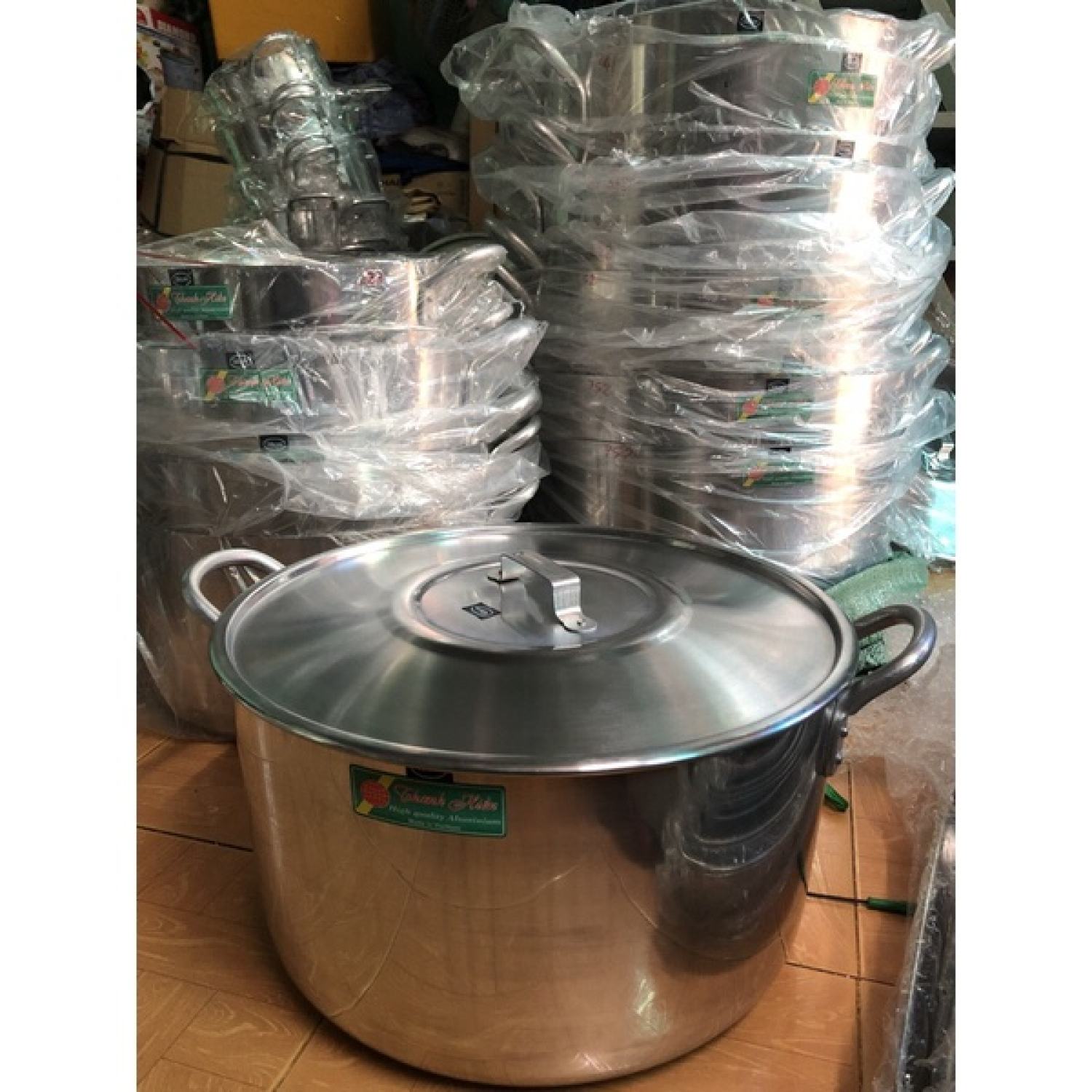 Nồi nhôm lớn dùng cho nấu tiệc hoặc nồi nhôm nấu bán tiệm hãng nồi Thanh Hiền dày đẹp