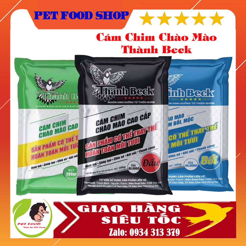 Cám chim chào mào Thành Beck, Cám Thành Beck bổi, đấu dưỡng, Chim căng lửa không cần nhiều mồi tươi, lông bóng mượt, PET FOOD SHOP