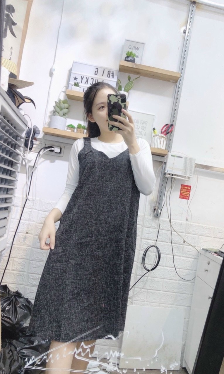 Yếm Bầu Dạ hai dây thu đông dễ thương