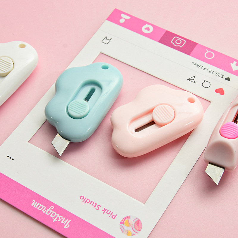 Dao Cắt Giấy Mini Hình Đám Mây Dễ Thương Màu Pastel