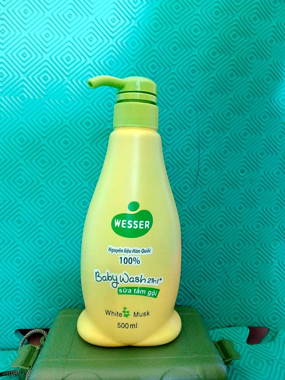 Sữa tắm gội toàn thân cho bé 2 in 1 Wesser chai 500ml