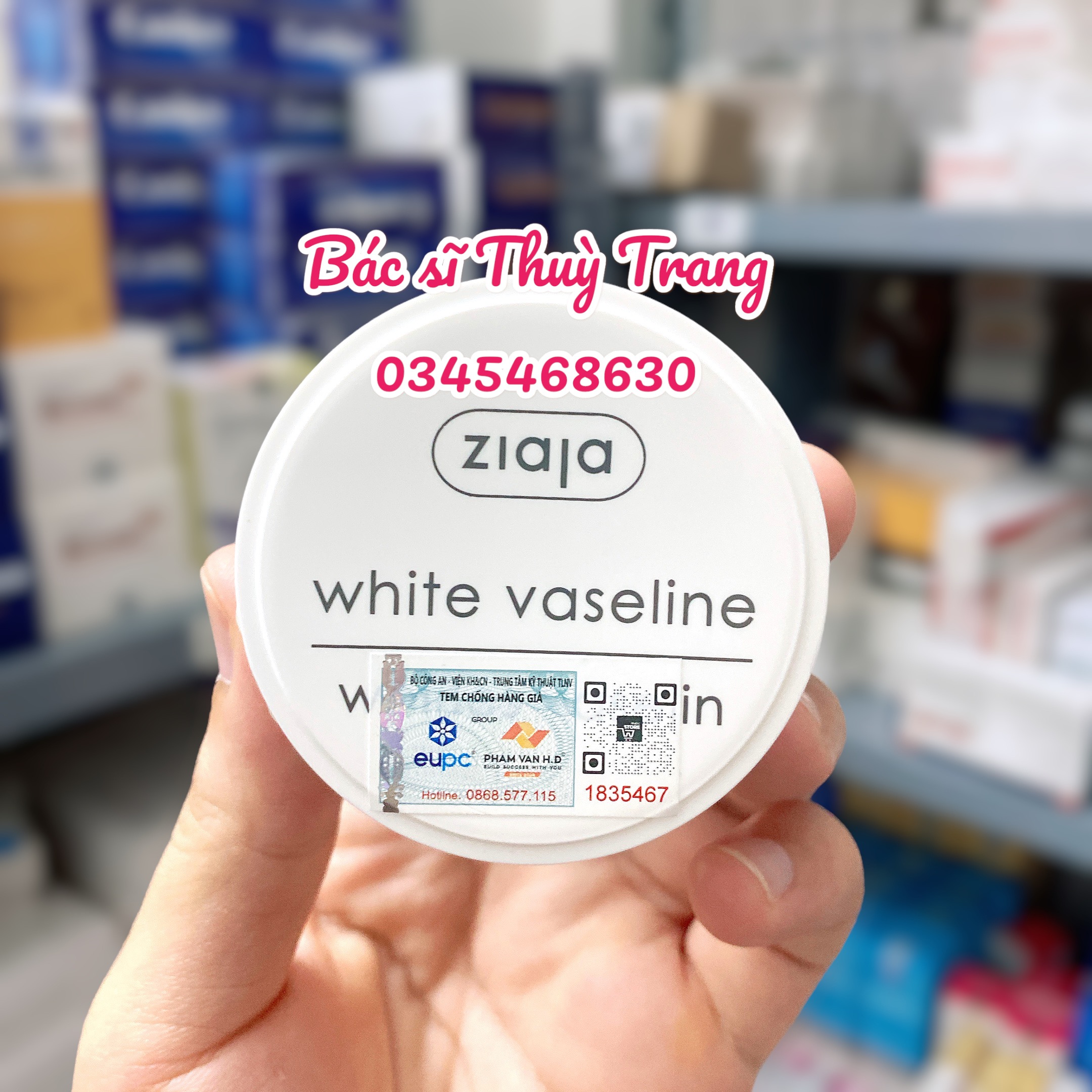 Sáp dưỡng da và môi ziaza white vaseline - hũ 30g