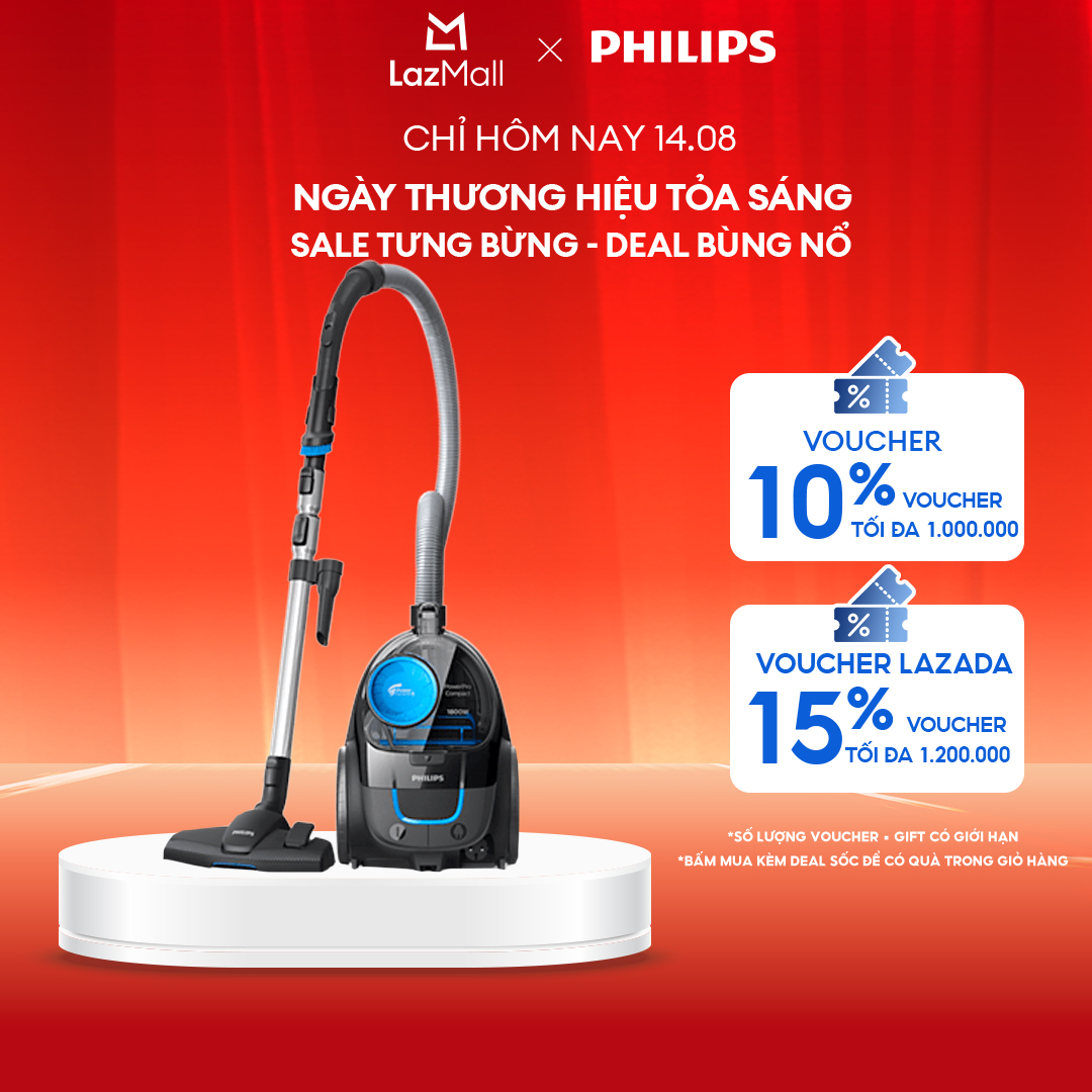Máy hút bụi philips fc9350/01 1800w - đầu hút multi clean - bộ lọc hepa 10 có thể rửa - hàng phân phối chính hãng
