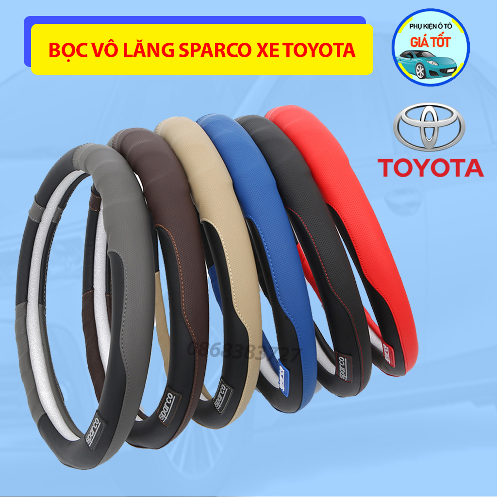 [TOYOTA] Bọc vô lăng SPARCO xe ô tô Toyota Camry , Altis , Vios , Fortuner , Innova bọc da volang It