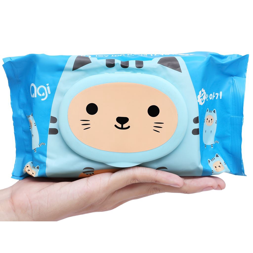 Khăn ướt Agi có nắp gói 80 tờ -không mùi