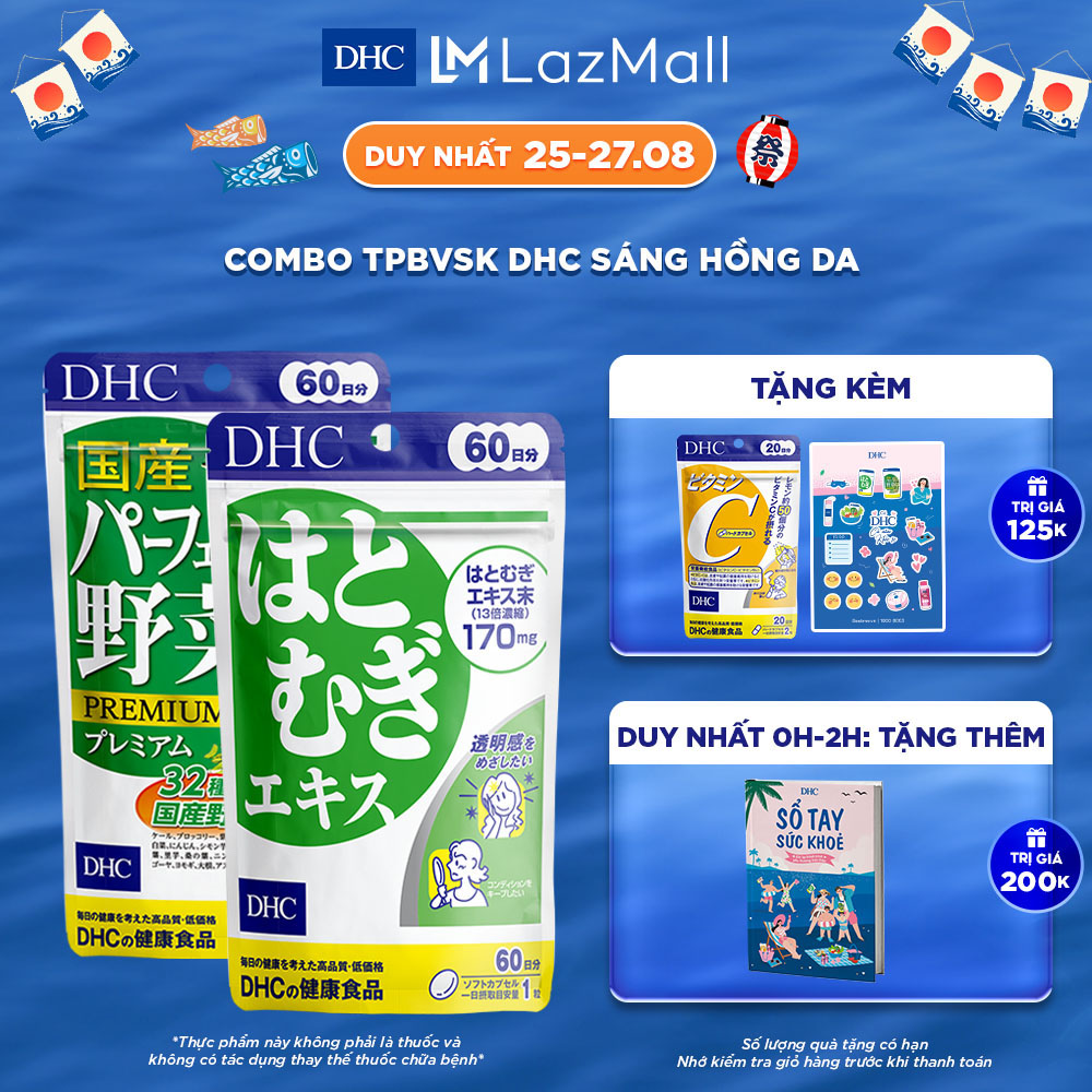 Combo tpbvsk dhc adlay extract + perfect vegetable 60 ngày