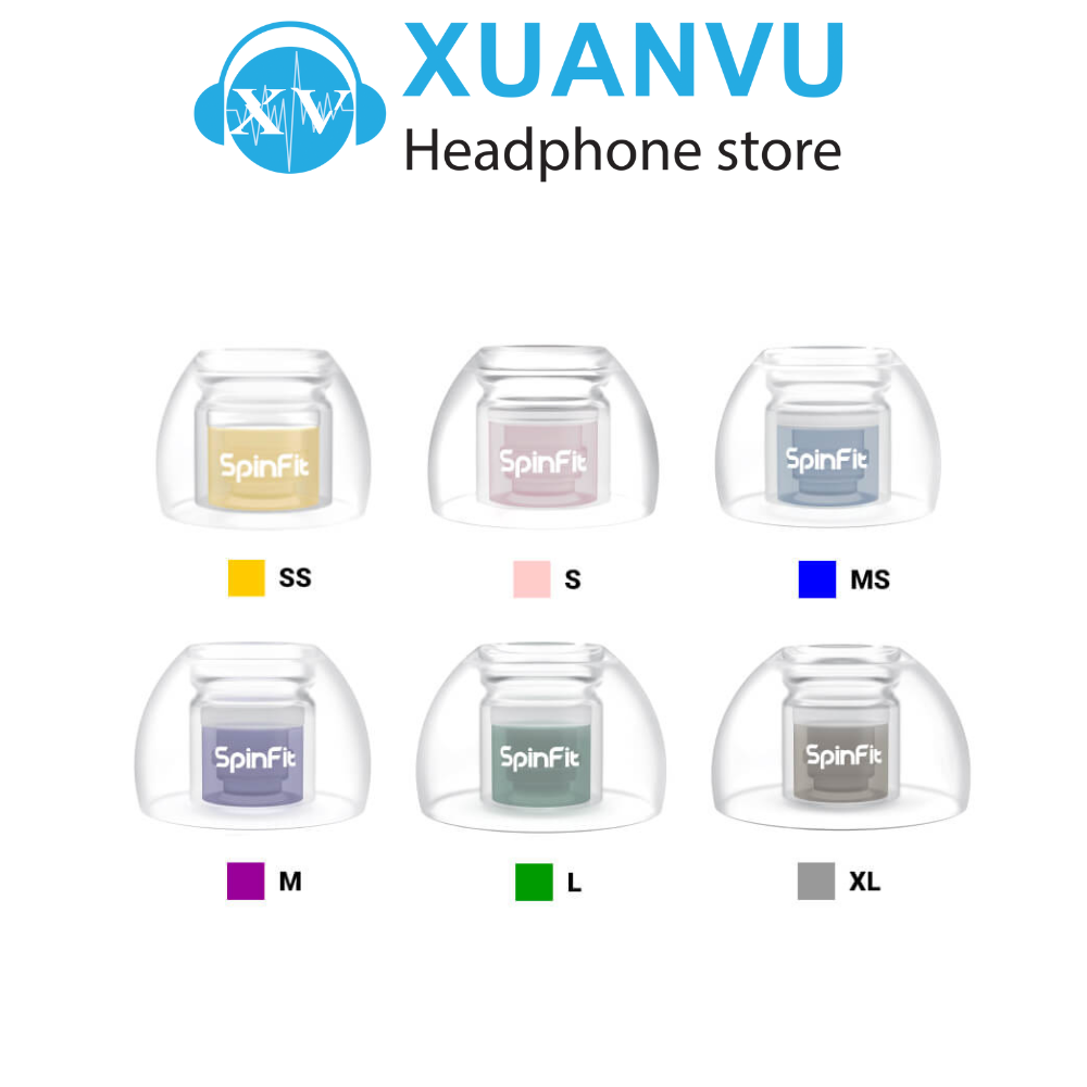 Nút tai nghe SpinFit OMNI làm từ silicone cấp y tế giúp giảm các phản ứng di ứng  phù hợp với tai nghe có ống dẫn âm (nozzle) có đường kính từ 4.0-5.5mm