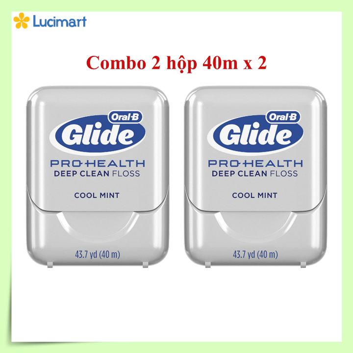 [HCM]Combo 2 hộp chỉ nha khoa Oral-B Glide Pro-Health Deep Clean Floss hương bạc hà [Hàng Mỹ]