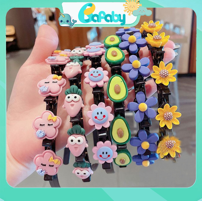 Bờm kẹp tóc hàn quốc cho bé gái có đính hoa quả siêu cute - 050