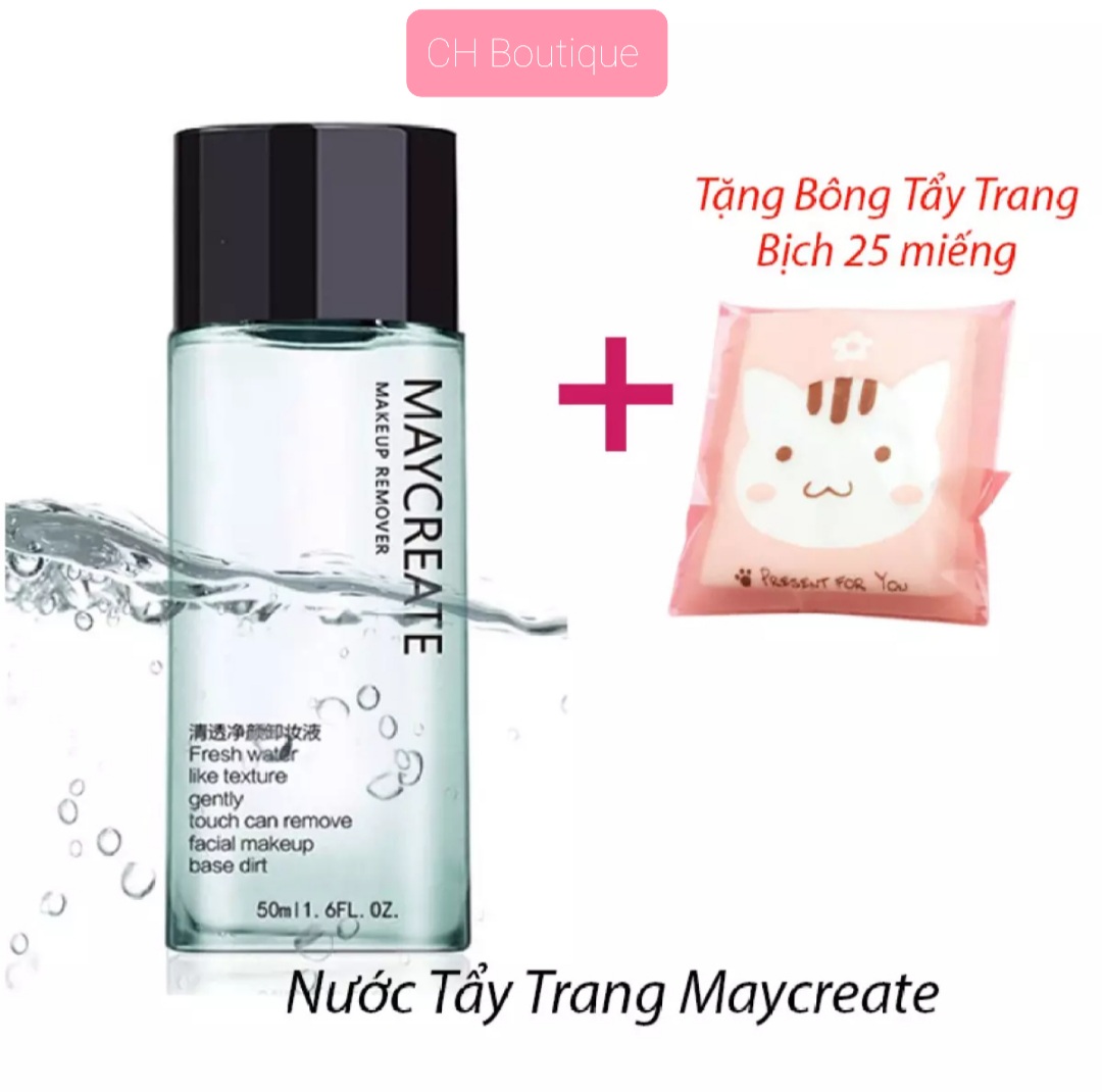 Nước tẩy trang maycreate 50ml – simple - chất lượng – giá rẻ - dùng cho da dầu, mụn - ch bpoutique