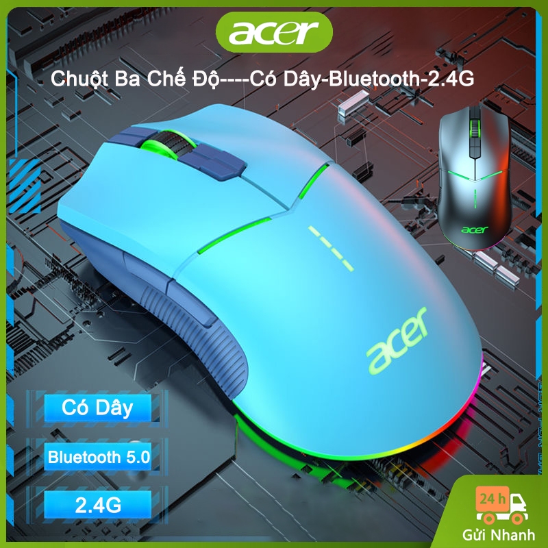 Chuột Game Acer OMR139 Ba Chế Độ Có Dây Bluetooth 2.4G Hiệu ứng ánh sáng