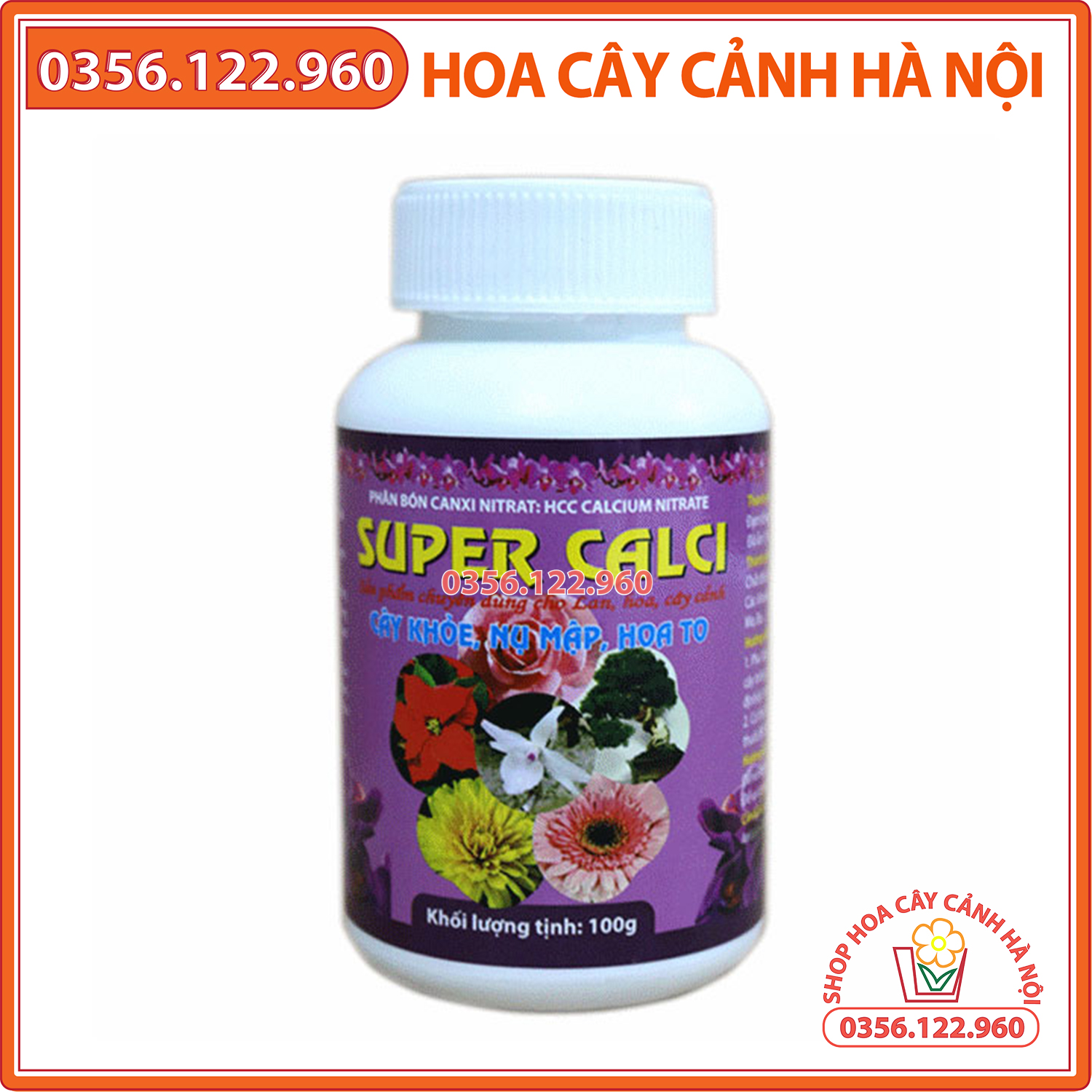 Phân bón lan nụ mập hoa to Super Calci lọ 100g