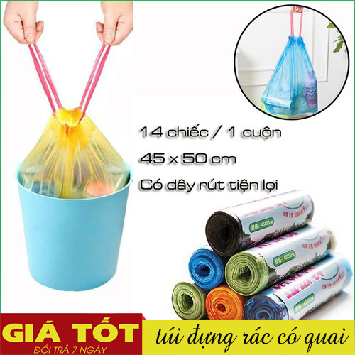 Bộ 75 túi đựng rác tự hủy bảo vệ môi trường siêu bền giá rẻ chống rách-Bao đựng đồ kích thước to nhỏ tiện dụng