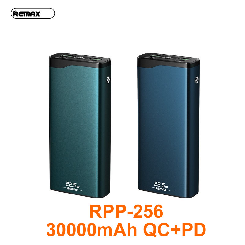 Pin sạc dự phòng remax rpp-256 30000mah sạc nhanh qc3.0 22.5w, type-c pd 20w