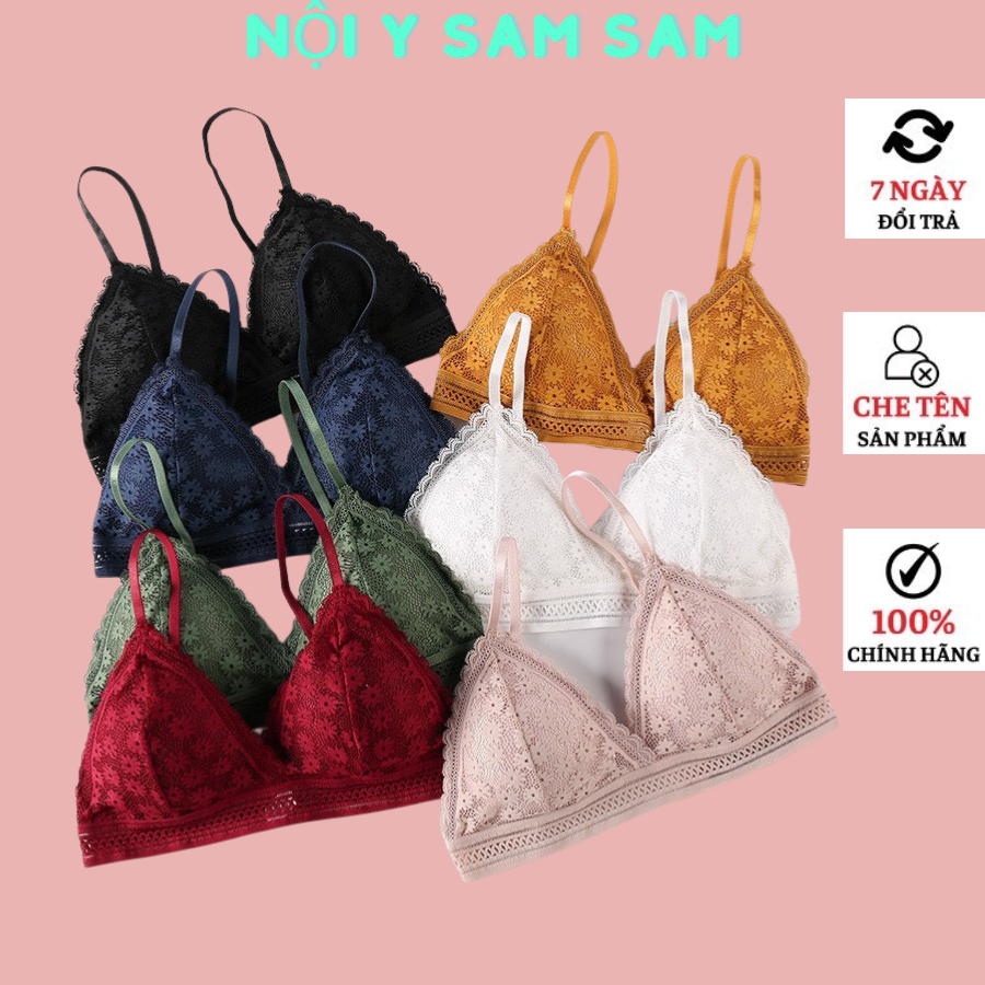 Áo ngực ren không gọng. áo lót bra ren hoa cúc nhí kiểu không gọng hàng bán shop.