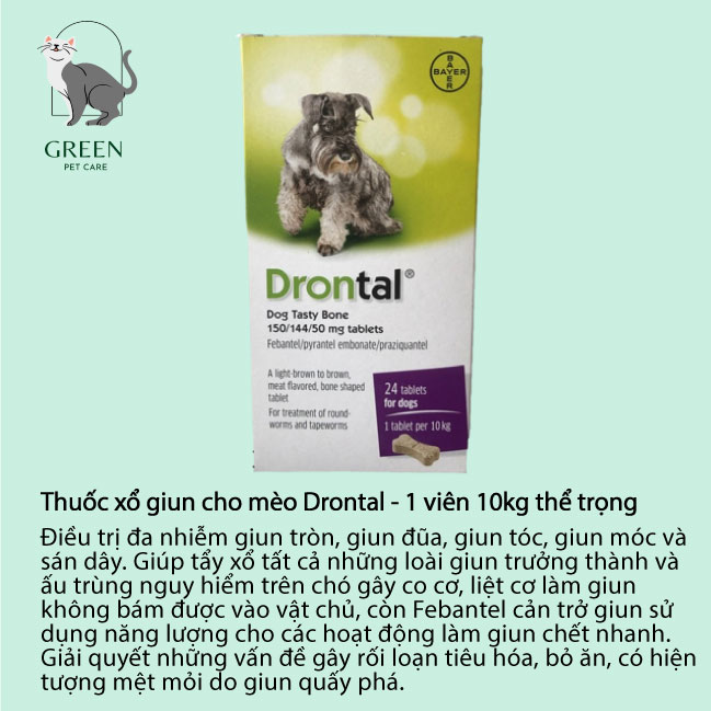Viên xổ giun cho chó Drontal - 1 viên 10kg thể trọng
