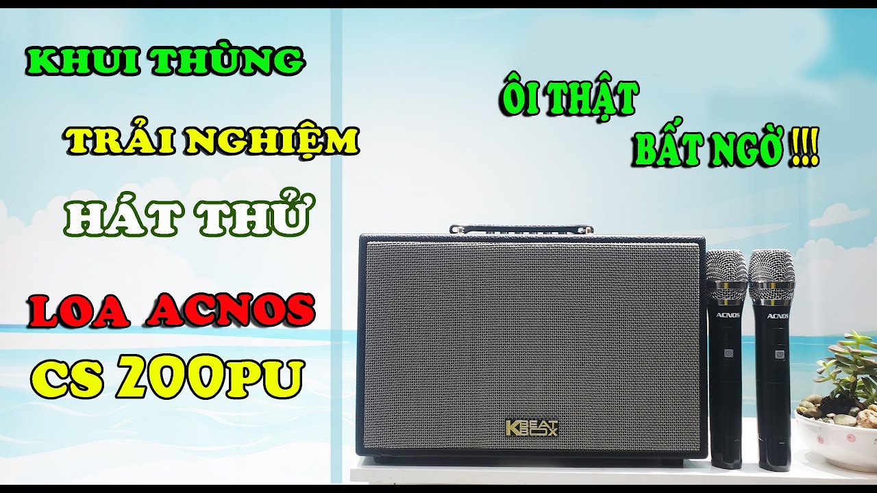 Dàn Âm Thanh Karaoke Di Động ACNOS CS250PU kèm 2 cây micro Võ Nhôm UHF