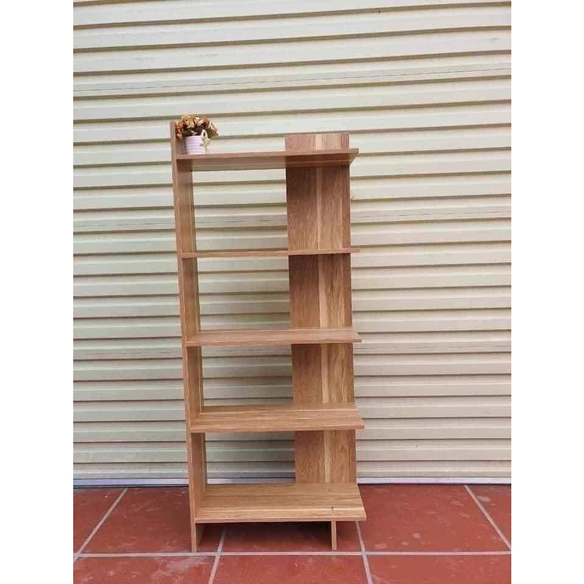 Kệ gỗ góc tường đa năng, kệ trang trí 4 tầng cao 1.2m gỗ cao su tự nhiên