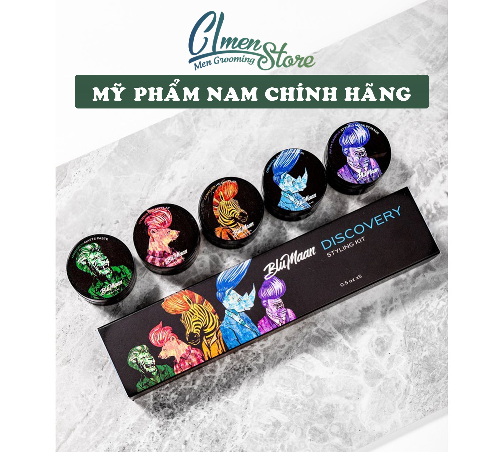 Sáp vuốt tóc Blumaan Discovery Kit – Bộ 5 sản phẩm trải nghiệm tạo kiểu tóc Blumaan