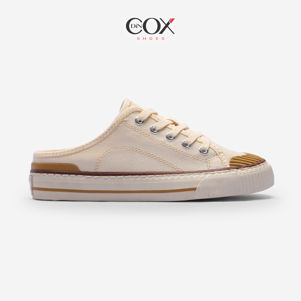 Giày sục Sneakers thể thao Nam chính hãng DINCOX E10 Off White, Chất Vải CANVAS nhập khẩu, đơn giản thanh lịch.