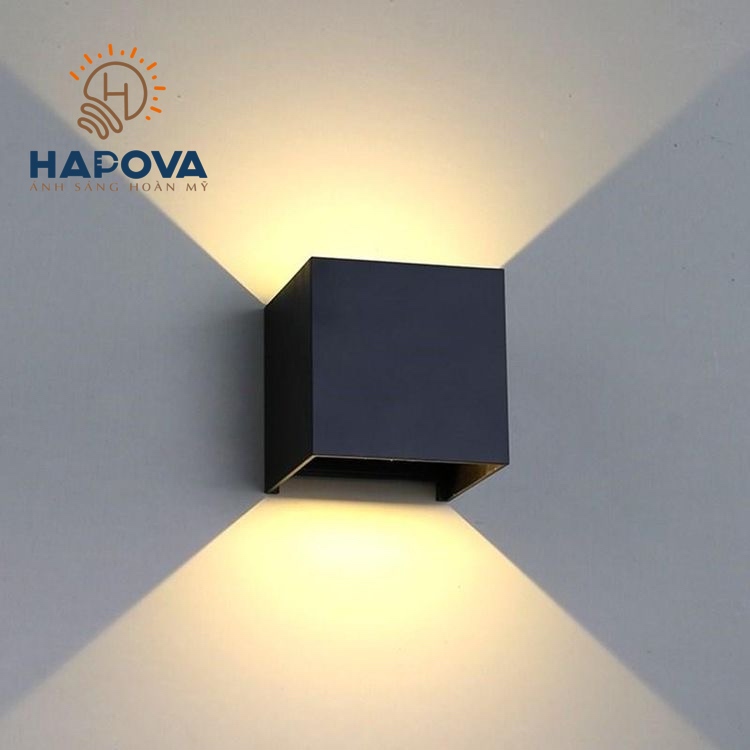 Đèn hắt tường trang trí ngoài trời HAPOVA CARLY 5001 hắt hai đầu chồng nước