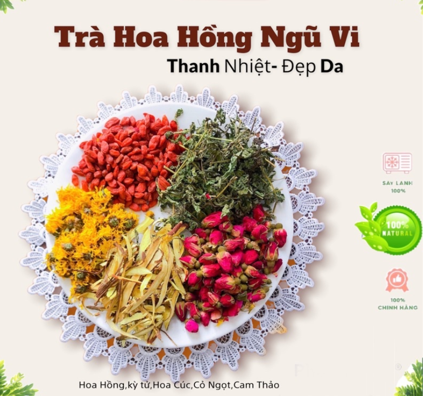Trà hoa hồng ngũ vị thanh nhiệt đẹp da