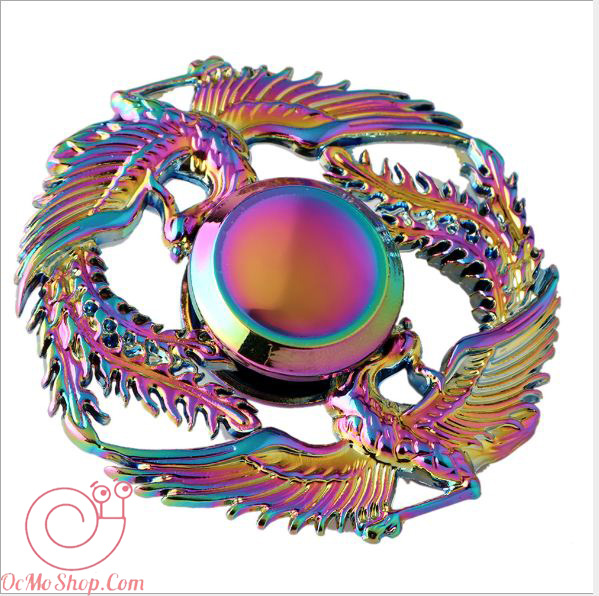 Con quay Finger Spinner phượng hoàng tung cánh phản quang kim loại