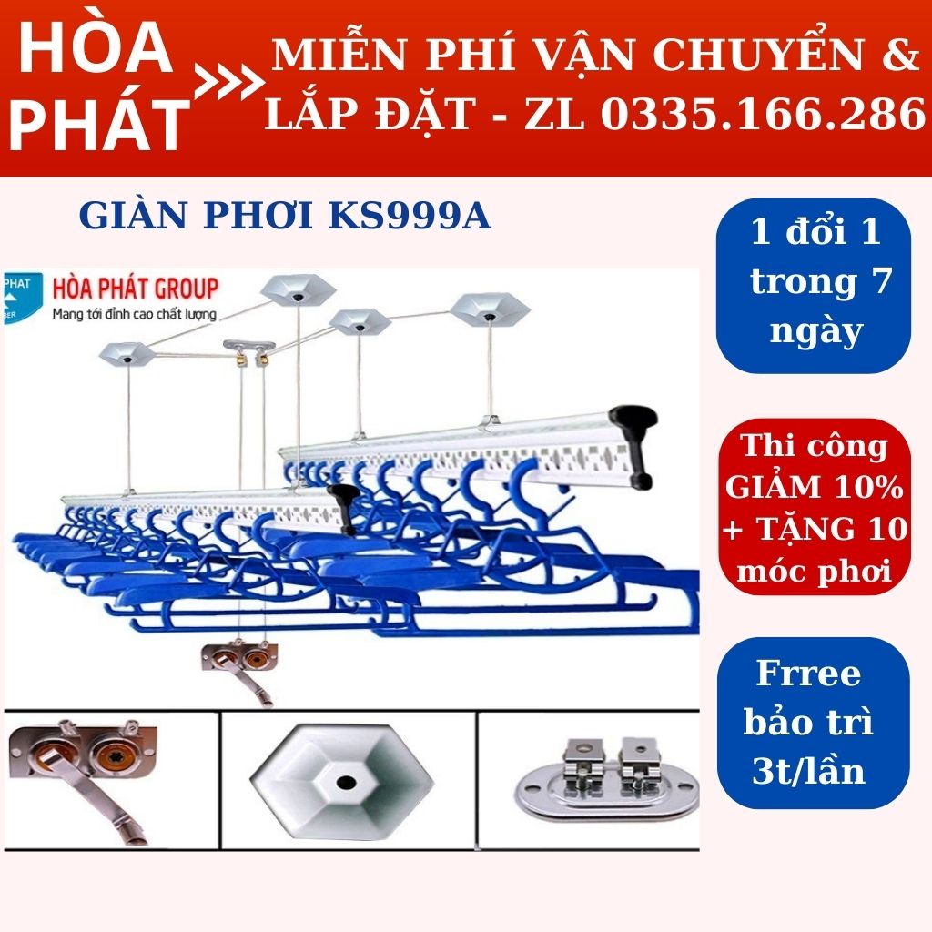 Giàn phơi thông minh hòa phát gắn trần ks999a