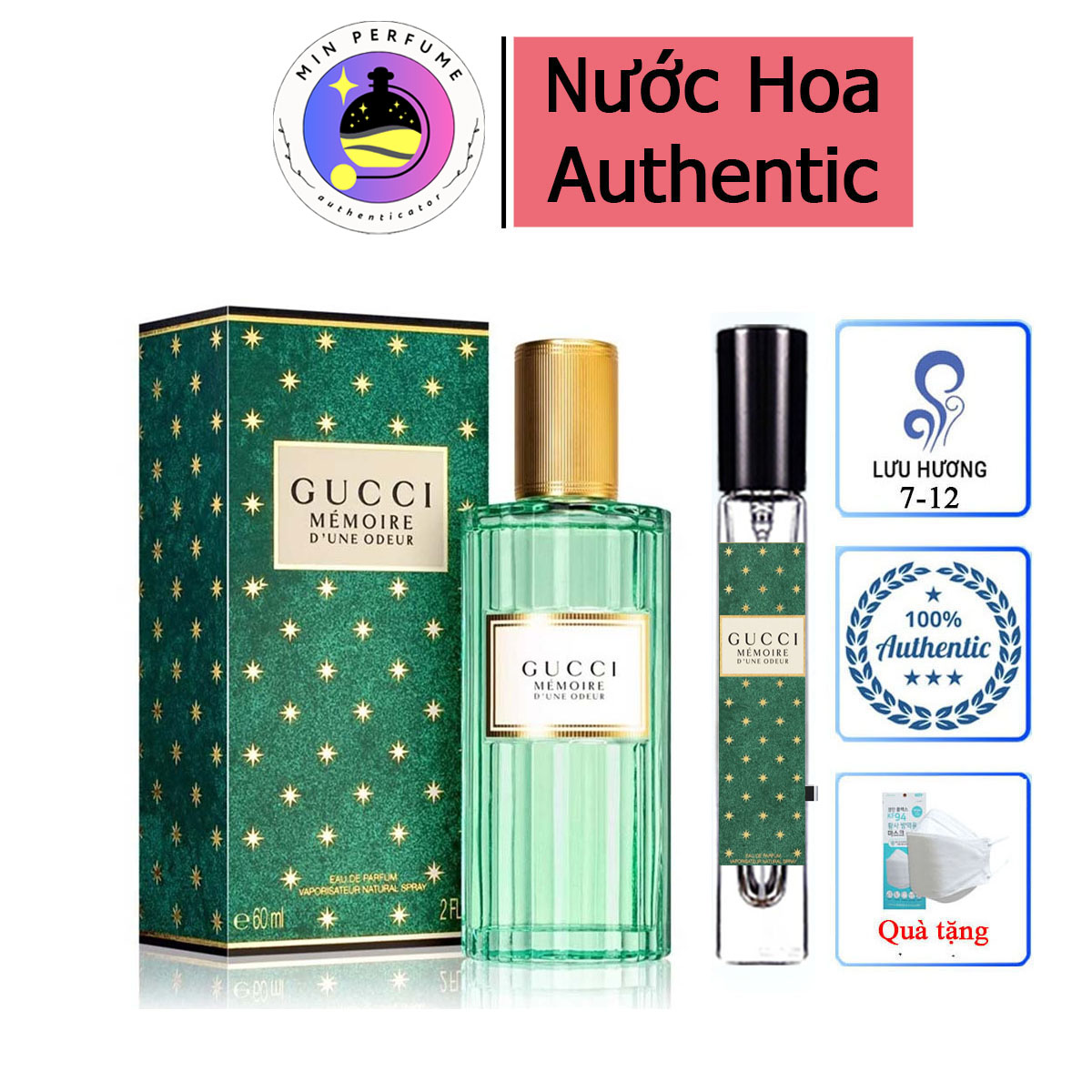 Nước hoa nữ gc mémoire d’une odeur - hương trái cây chypre thơm mát, chiết 5-10-20ml