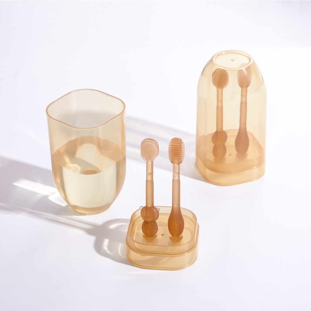 Sét rơ lưỡi + bàn chải silicon cho bé 0-18 tháng shop bố bống