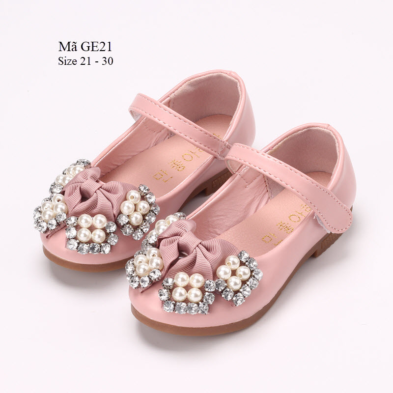 Giày búp bê xinh xắn cho bé gái 1 - 5 tuổi kiểu dán tiện dụng GE21