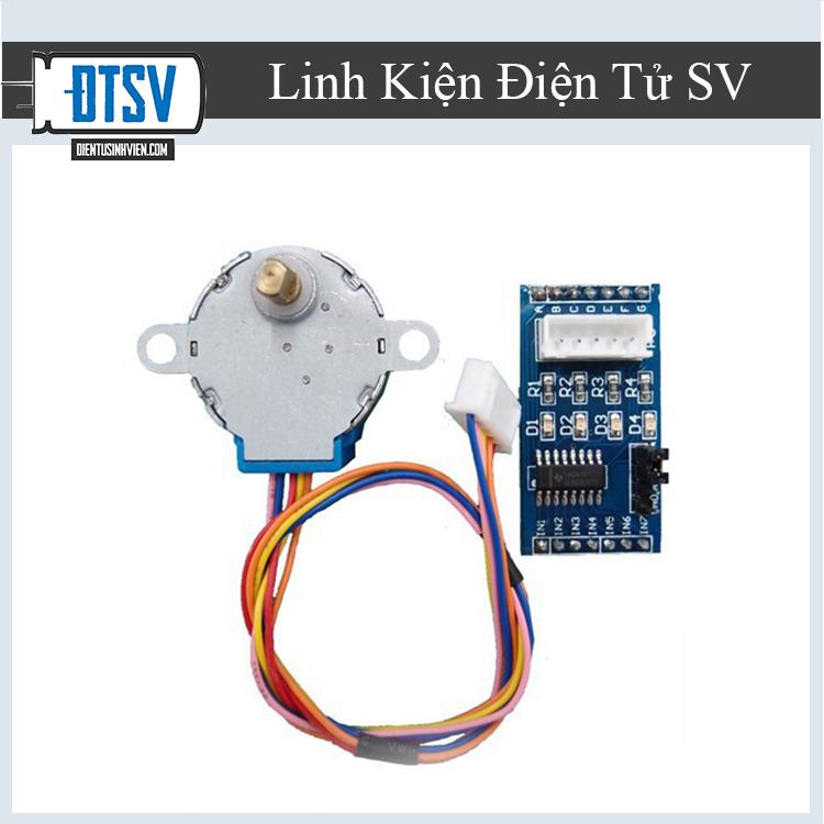 Mạch điều khiển và động cơ bước 28BYJ-48 từ 5-12V ULN2003 chip dán- Linhkiendientusv.vn