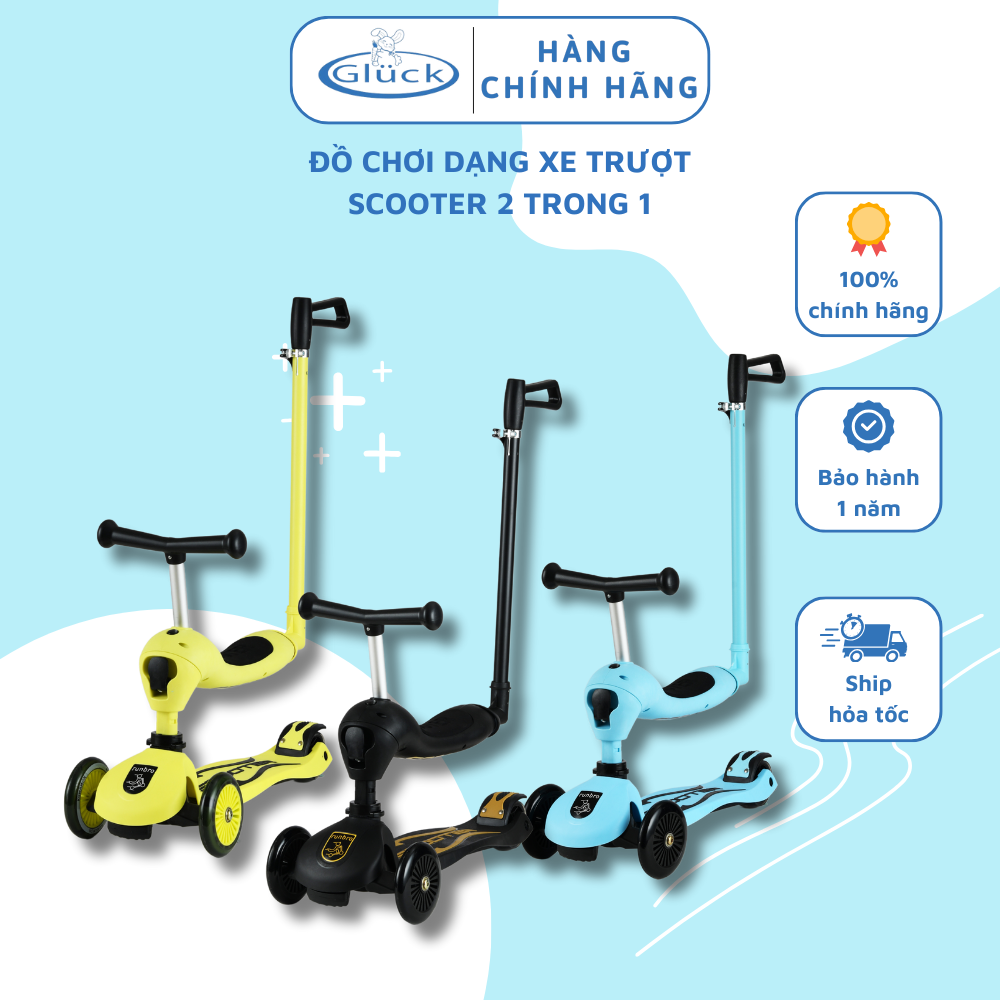 Xe đồ chơi dạng scooter dành cho bé, xe trượt thể thao scooter cho bé, xe scooter cao cấp cho bé từ 1-5 tuổi Gluck Baby