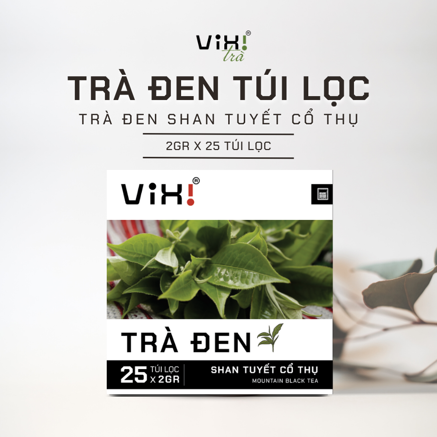 Vixi - Trà đen shan tuyết cổ thụ - Túi lọc 2gr x 25 - 50gr/hộp