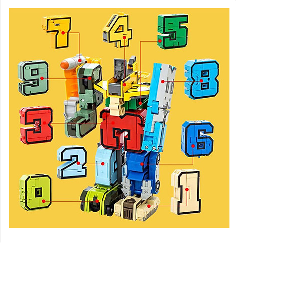 Đồ Chơi Lắp Ghép Bộ Chữ Số Biến Hình Từ 1 2 3 4 5 6 7 8 9 Thành Robot LEGO STYLE- Ngan Un In