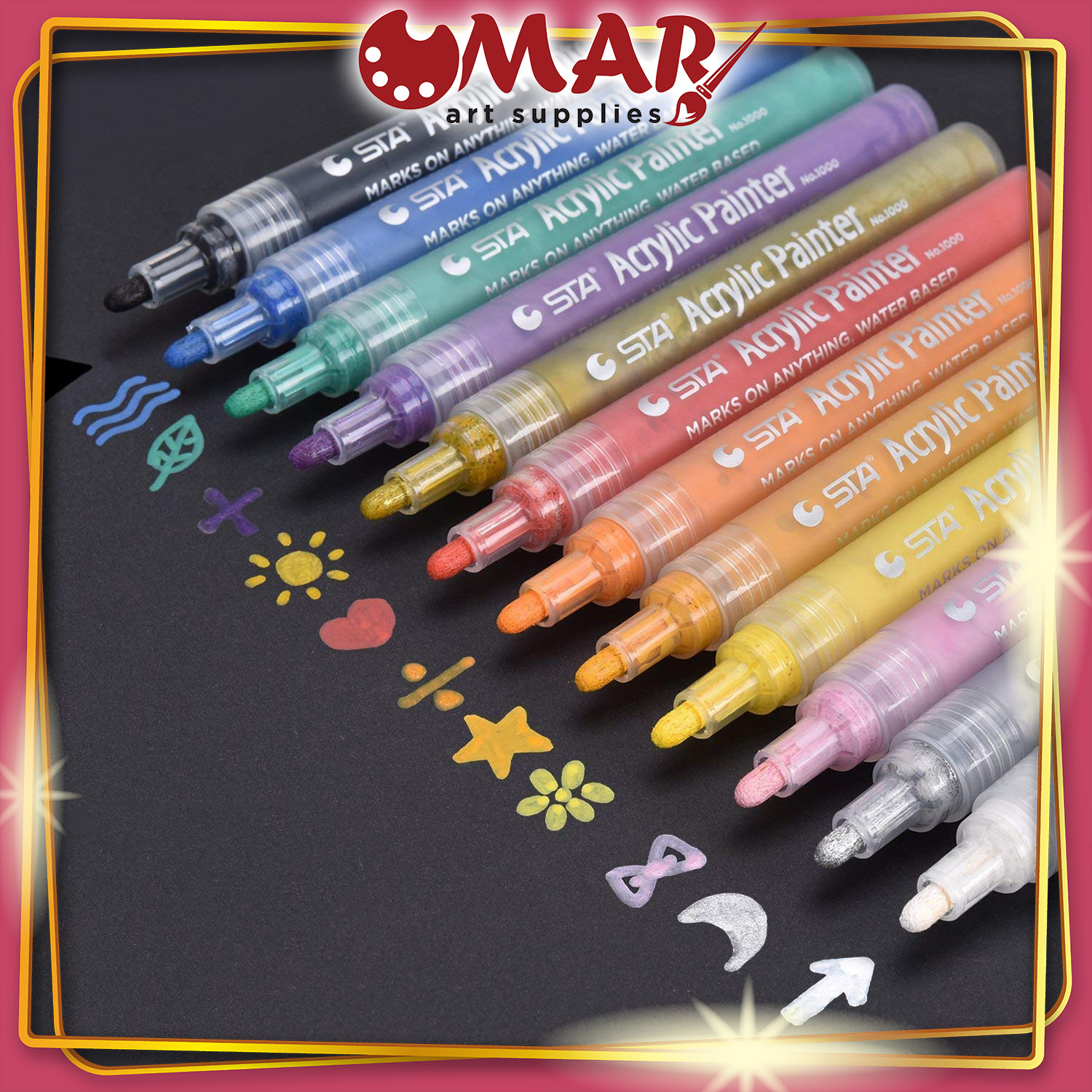 Bộ Bút Sơn Acrylic STA Painter 12/24 Màu