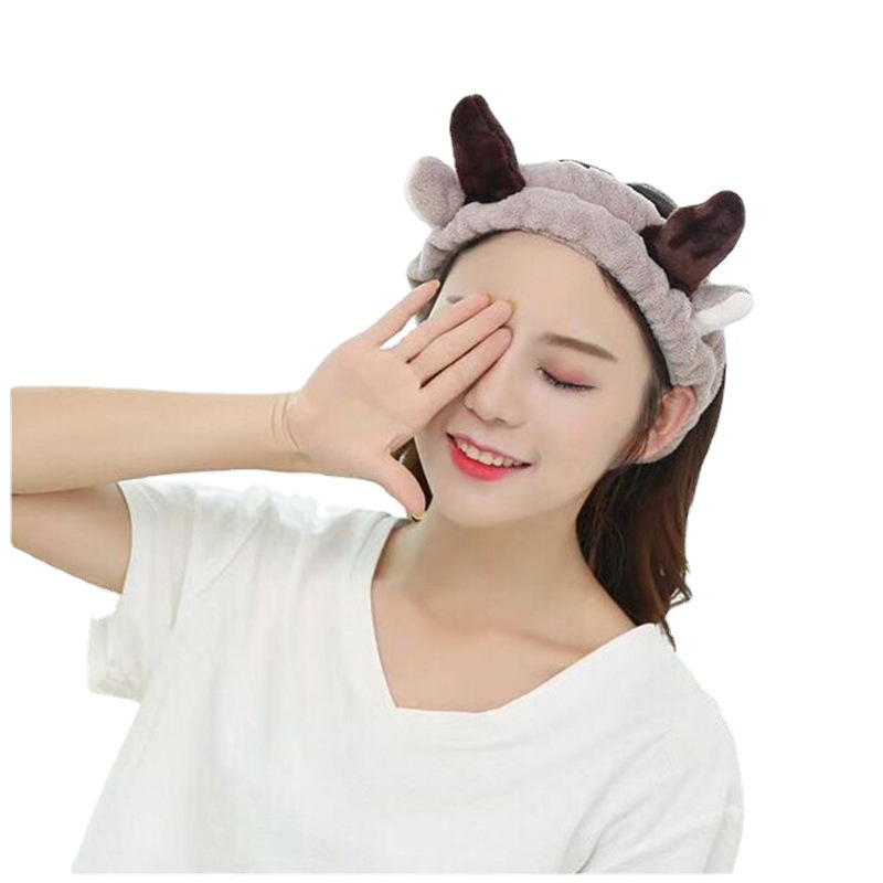 dây buộc tóc rửa mặt,Băng đô hình sừng hươu đơn giản dễ thương cho nữ-HAUSE